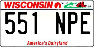 WI license plate 551NPE
