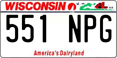 WI license plate 551NPG