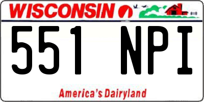 WI license plate 551NPI