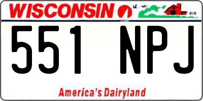 WI license plate 551NPJ
