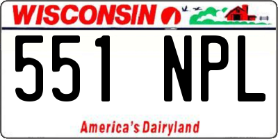 WI license plate 551NPL