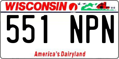 WI license plate 551NPN