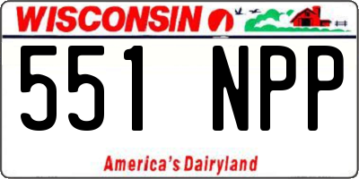 WI license plate 551NPP