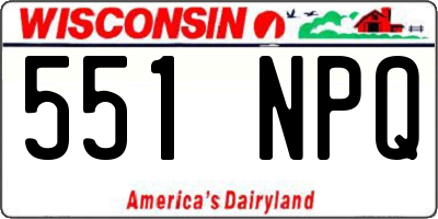 WI license plate 551NPQ