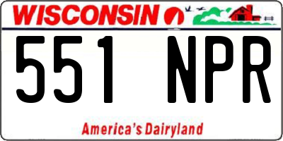 WI license plate 551NPR