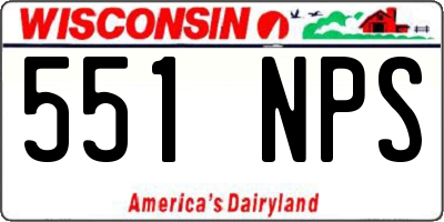 WI license plate 551NPS