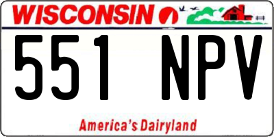 WI license plate 551NPV
