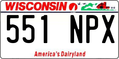 WI license plate 551NPX