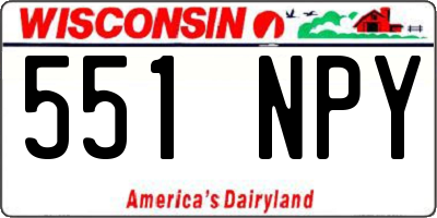 WI license plate 551NPY