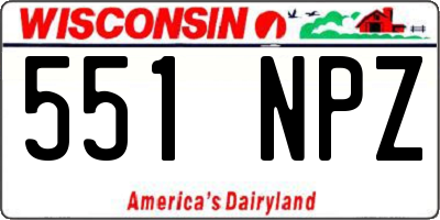 WI license plate 551NPZ
