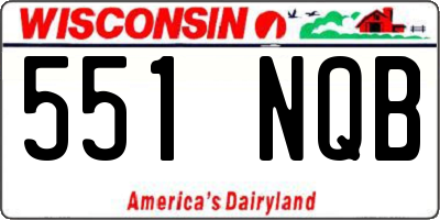 WI license plate 551NQB