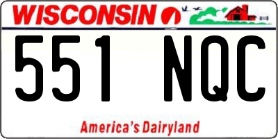 WI license plate 551NQC
