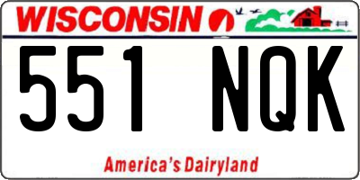 WI license plate 551NQK
