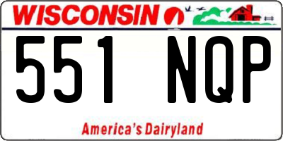 WI license plate 551NQP