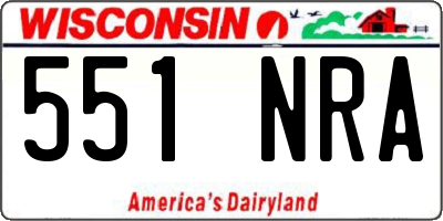 WI license plate 551NRA