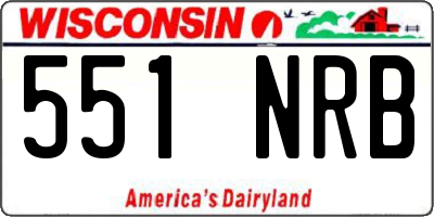WI license plate 551NRB