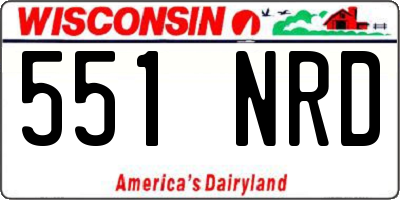 WI license plate 551NRD