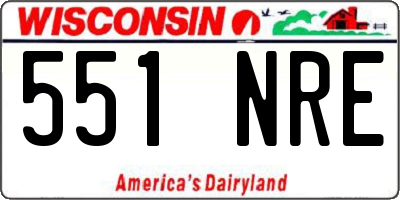 WI license plate 551NRE