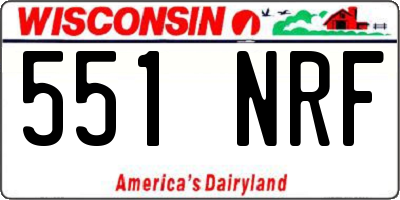 WI license plate 551NRF