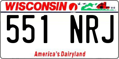 WI license plate 551NRJ