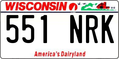 WI license plate 551NRK