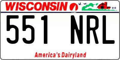 WI license plate 551NRL