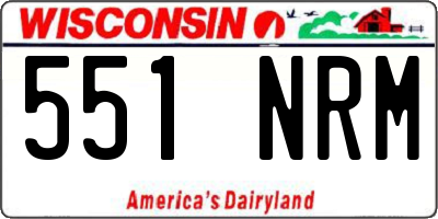 WI license plate 551NRM