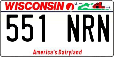 WI license plate 551NRN