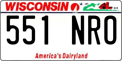 WI license plate 551NRO