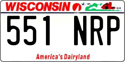 WI license plate 551NRP