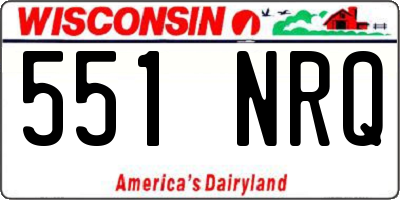 WI license plate 551NRQ
