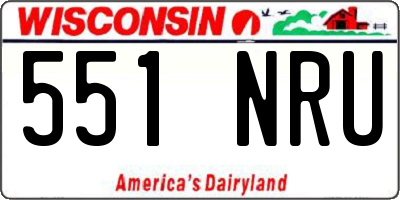 WI license plate 551NRU