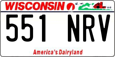 WI license plate 551NRV