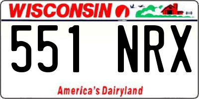 WI license plate 551NRX
