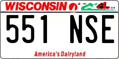 WI license plate 551NSE