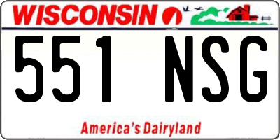 WI license plate 551NSG