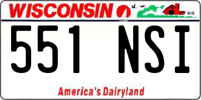 WI license plate 551NSI