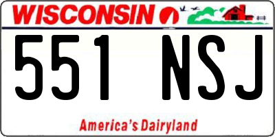 WI license plate 551NSJ