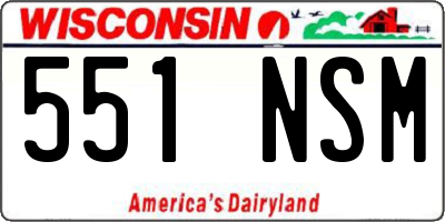 WI license plate 551NSM