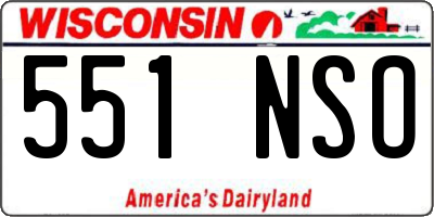 WI license plate 551NSO