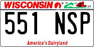 WI license plate 551NSP