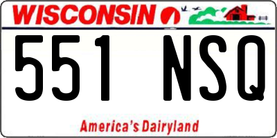 WI license plate 551NSQ
