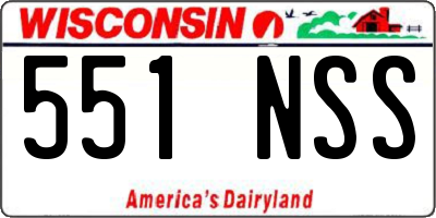 WI license plate 551NSS