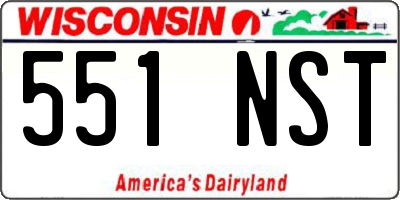 WI license plate 551NST