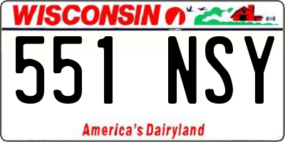 WI license plate 551NSY