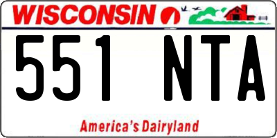 WI license plate 551NTA