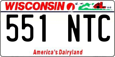 WI license plate 551NTC