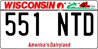 WI license plate 551NTD