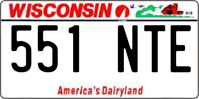 WI license plate 551NTE