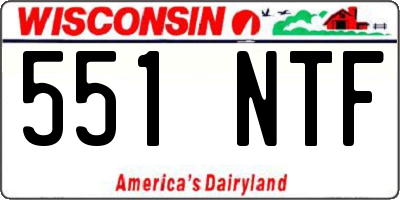WI license plate 551NTF